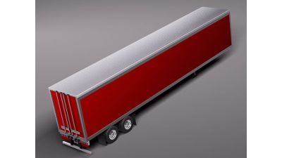 Semi Truck Cargo Trailer 3D Model
