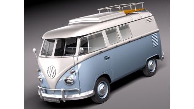 Volkswagen Camper Van 1950 3D Model