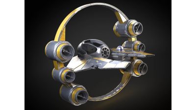 Jedi Starfighter Eta-2 with Hyperdrive Booster Ring