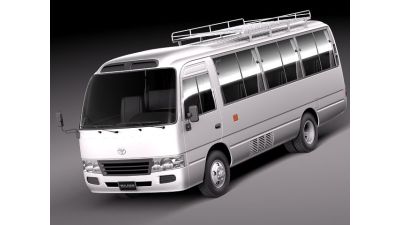 Toyota Coaster 2012 Minibus 3D Model
