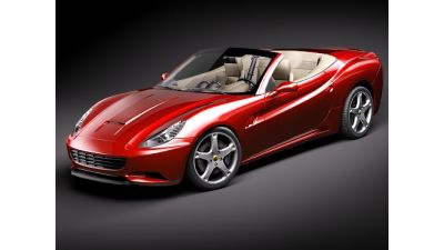 Ferrari California mid-poly Sports Car 3D Model