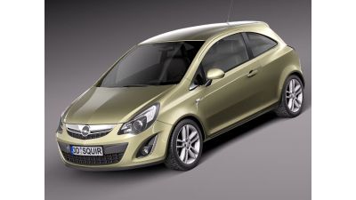 Opel Corsa 3 door 2012 3D Model