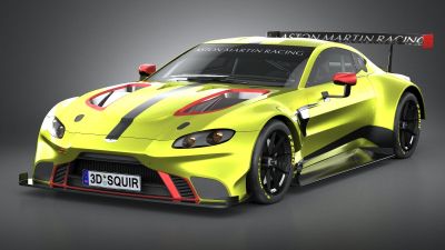 Aston Martin Vantage GTE Racecar 2018 LowPoly