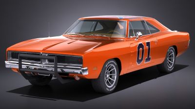 LowPoly Dodge Charger 1969 General Lee