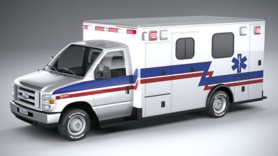 Ford E-450 Ambulance 2011 LowPoly