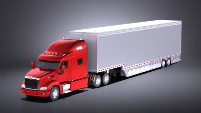 Peterbilt 587 2017 truck with trailer VRAY