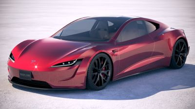 LowPoly Tesla Roadster 2020