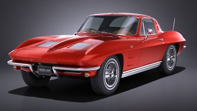Chevrolet Corvette C2 1963 LowPoly