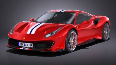 Ferrari 488 Pista 2019 LowPoly
