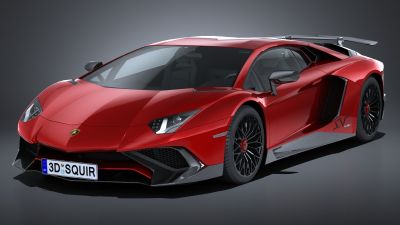 LowPoly Lamborghini Aventador LP750-4 SV 2016